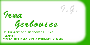 irma gerbovics business card